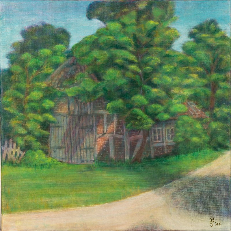 Alte Kate - Acryl auf Leinwand 40 x 40 cm