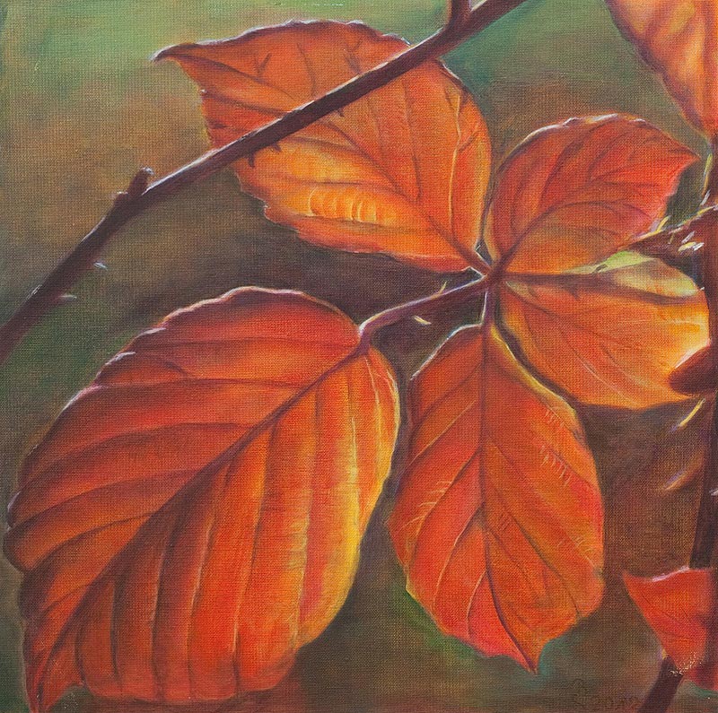 Herbstblätter - Acryl auf Malgrund 40 x 40 cm