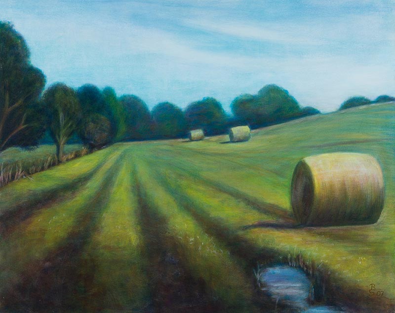 Heuballen - Acryl auf Leinwand 50 x 40 cm (gerahmt)